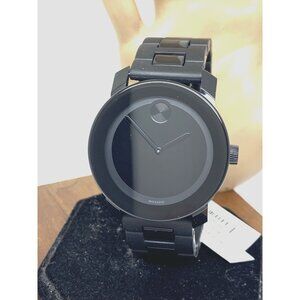 Movado Men's Watch 3600047 Bold Swiss Quartz Black Dial Stainless Steel Rubber